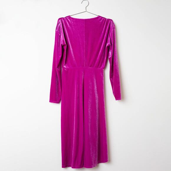 Atlein Collective Pink Velvet Ruched Dress - Size L - Picture 3 of 10
